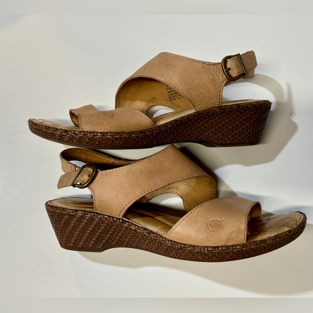 Born Tan Wedge Sandals